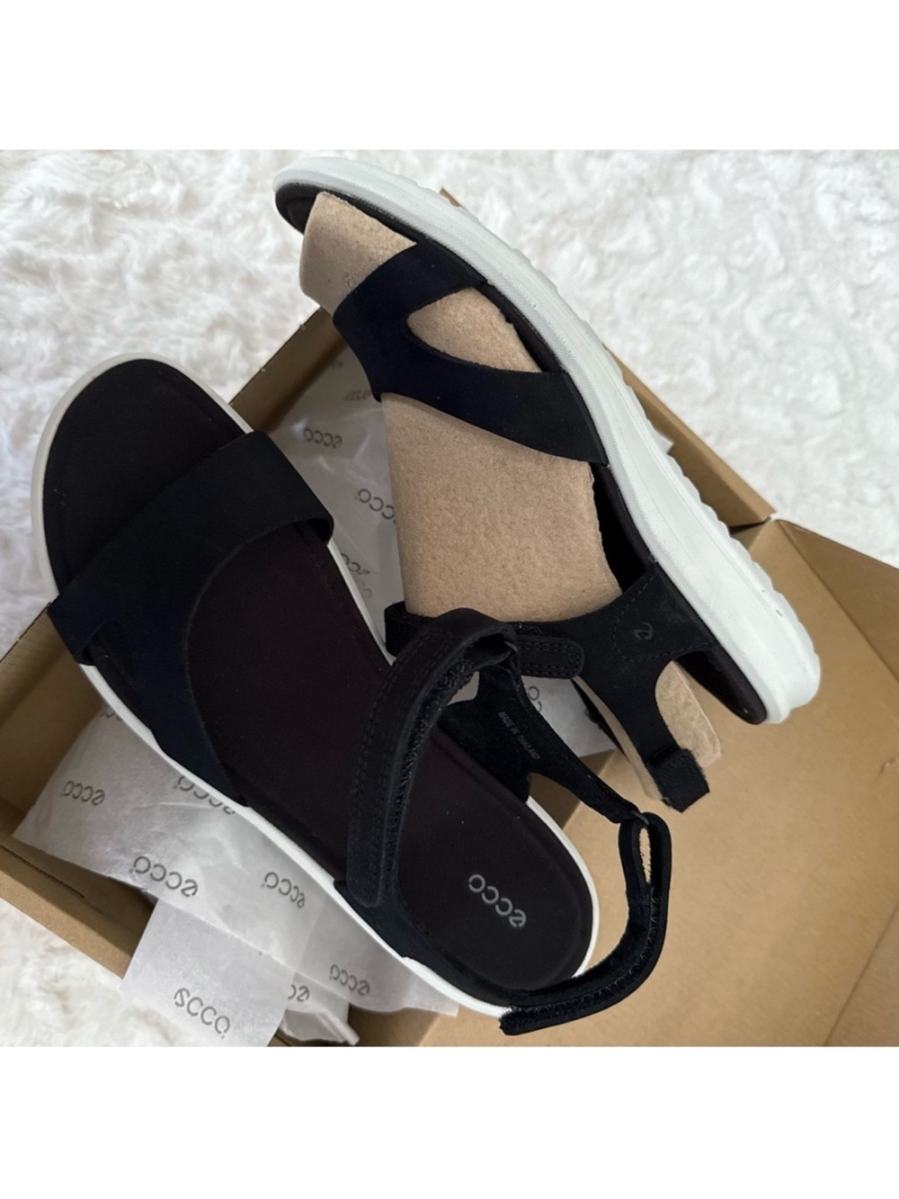 NIB ECCO Cruise III Women's Strapped Leather Sandals Size 41 EU